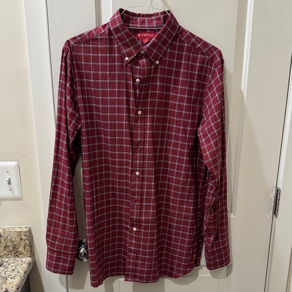 Daniel Cremieux Burgundy Plaid Button Down Shirt